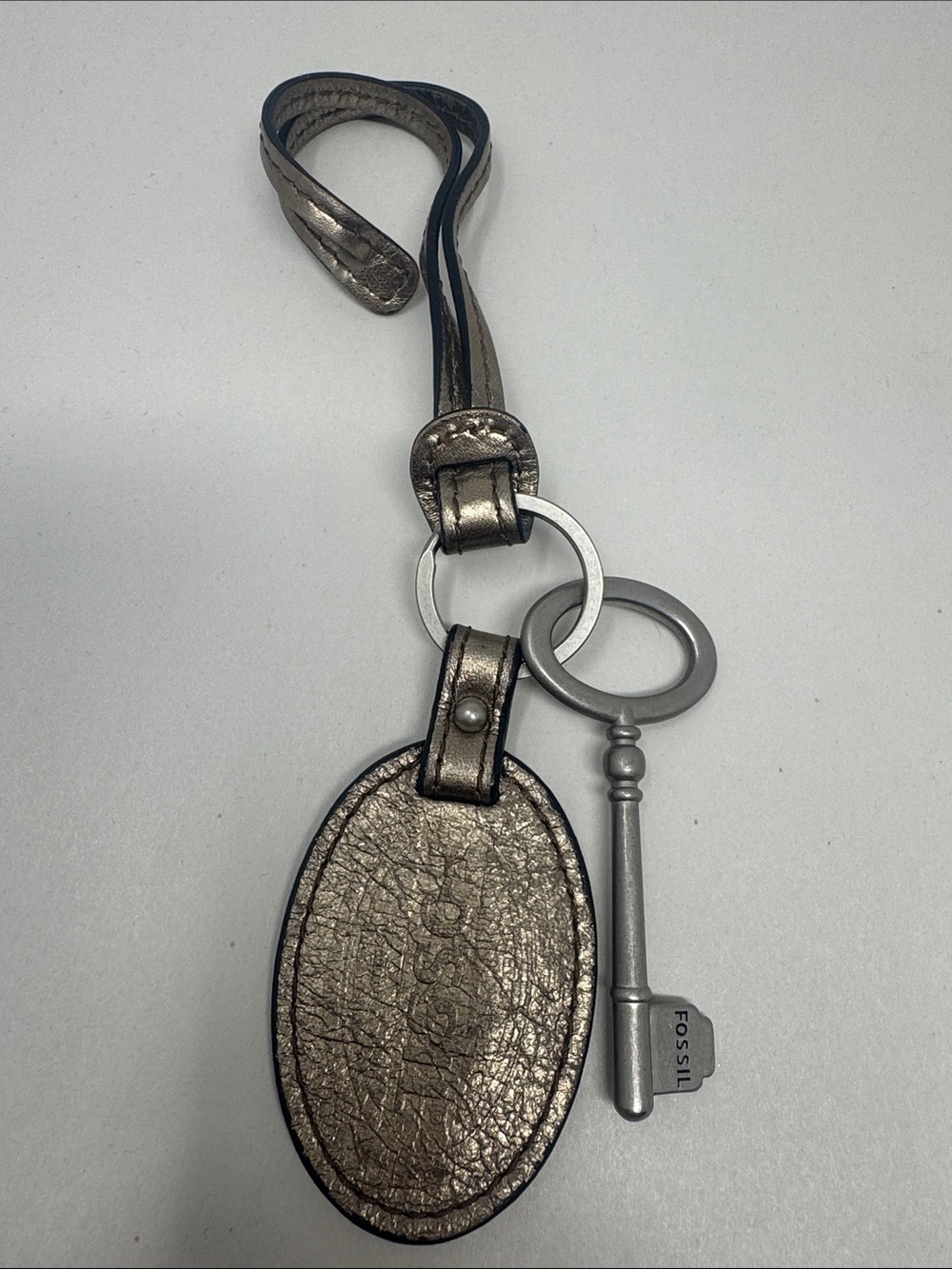 FOSSIL FOR PURSE KEY CHARM FOB METALLIC